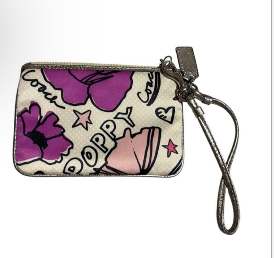 Excellent Condition/Rare] COACH Poppy Tote Bag, A4 size, Floral Pattern, with  2010Pouch