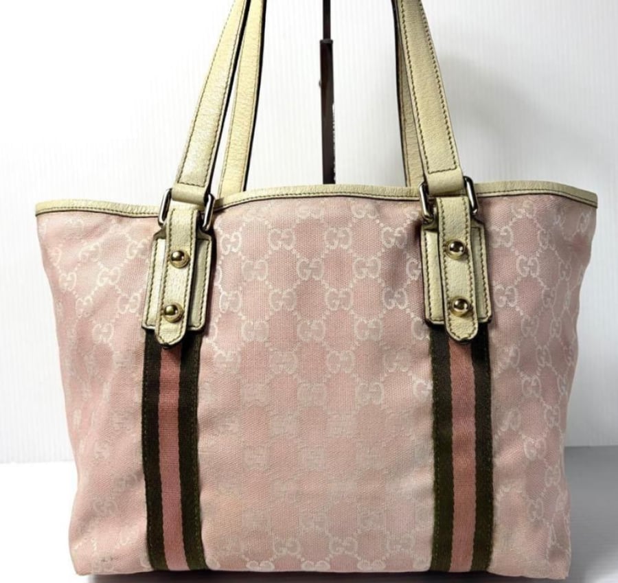 Gucci GG Canvas Tote Bag Charm A4 Pink