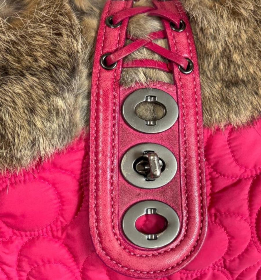 Coach one-shoulder bag Y2K fur