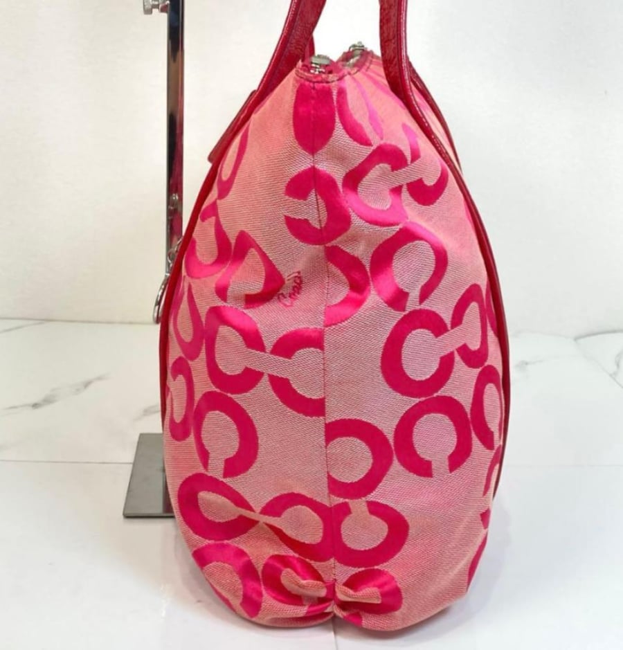 Hot pink vintage tote  poppy