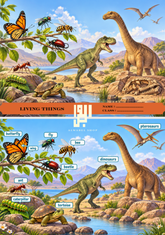 Living Things  كلمات صفحة 10 - انجليزي - سادس ابتدائي الفصل الدراسي 1