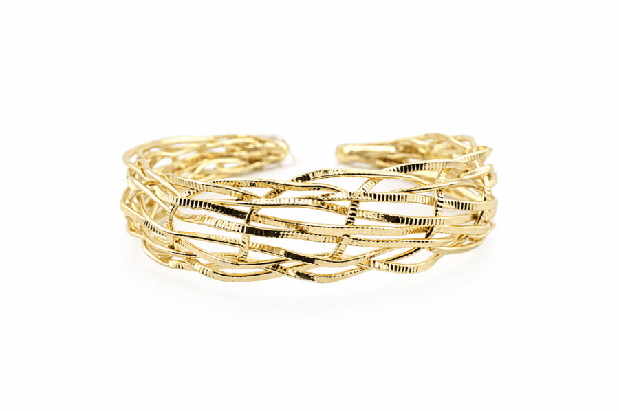 سوار Twisted Detail Gold Cuff