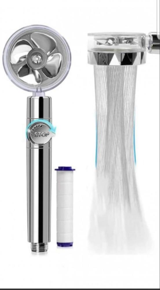 Shower filter with fan