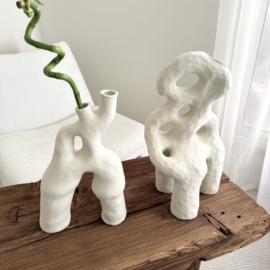 White Off-White 4-hole vase