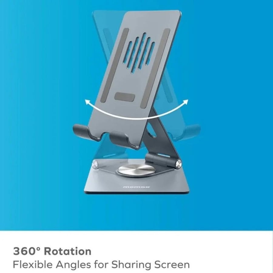 Moumax phone and tablet holder rotatable 360 degrees made of aluminum - gray