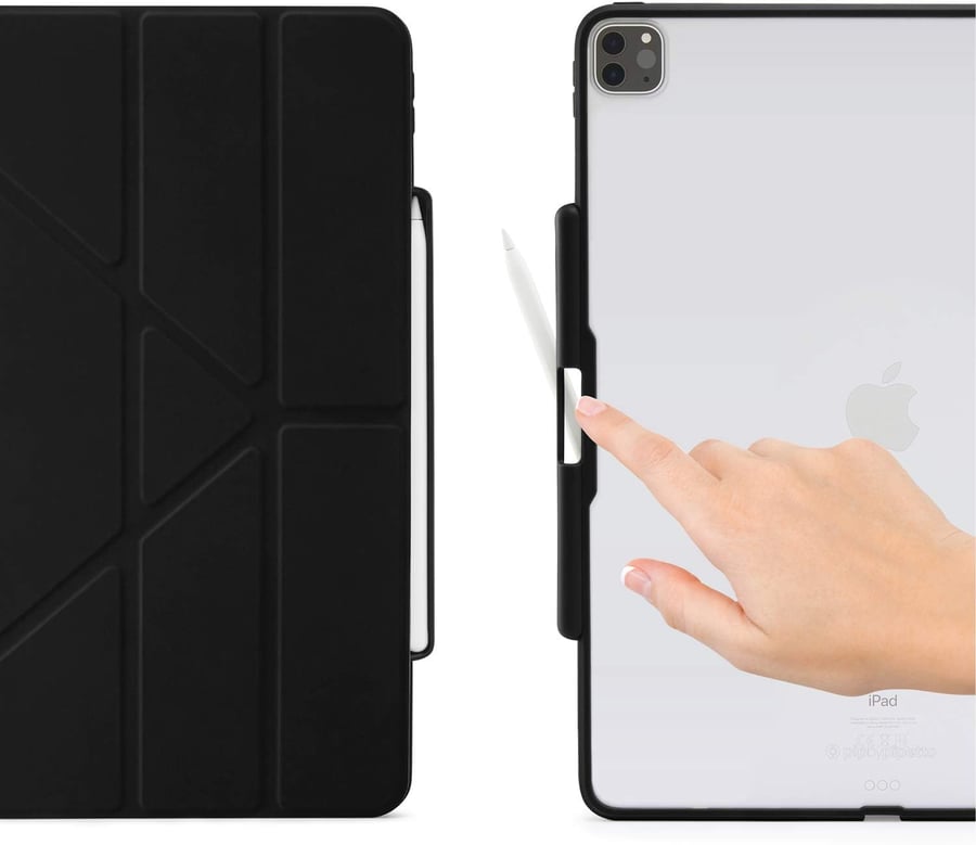 Babyto black case for iPad Pro 12.9 inch 2022/2020 with the ability to use it as a stand and with a case for the pen