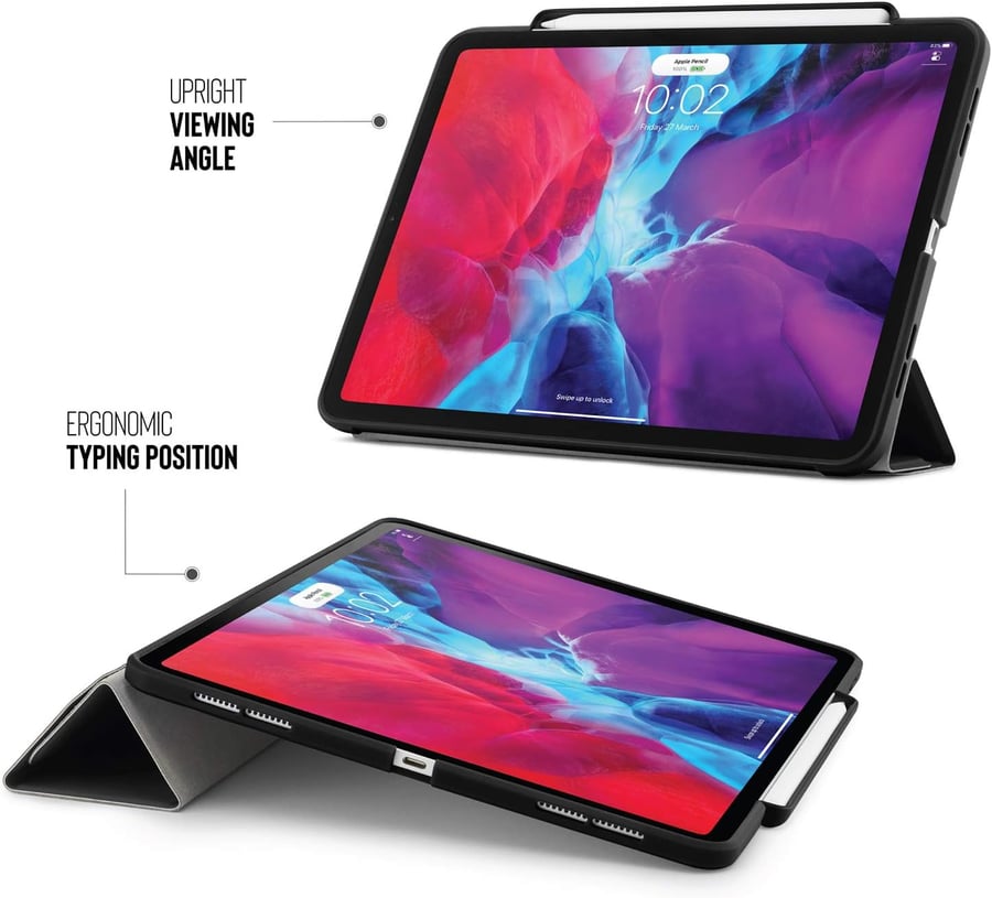 Babyto black case for iPad Pro 12.9 inch 2022/2020 with the ability to use it as a stand and with a case for the pen