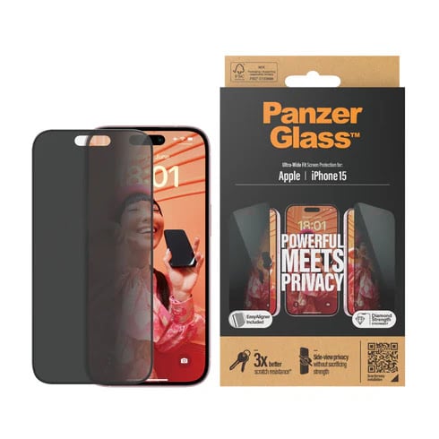 iPhone 15 screen protection bumper glass - full screen privacy guard