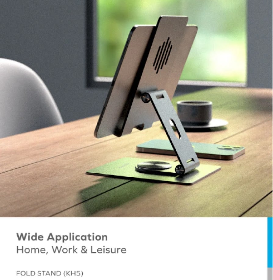 Moumax phone and tablet holder rotatable 360 degrees made of aluminum - gray