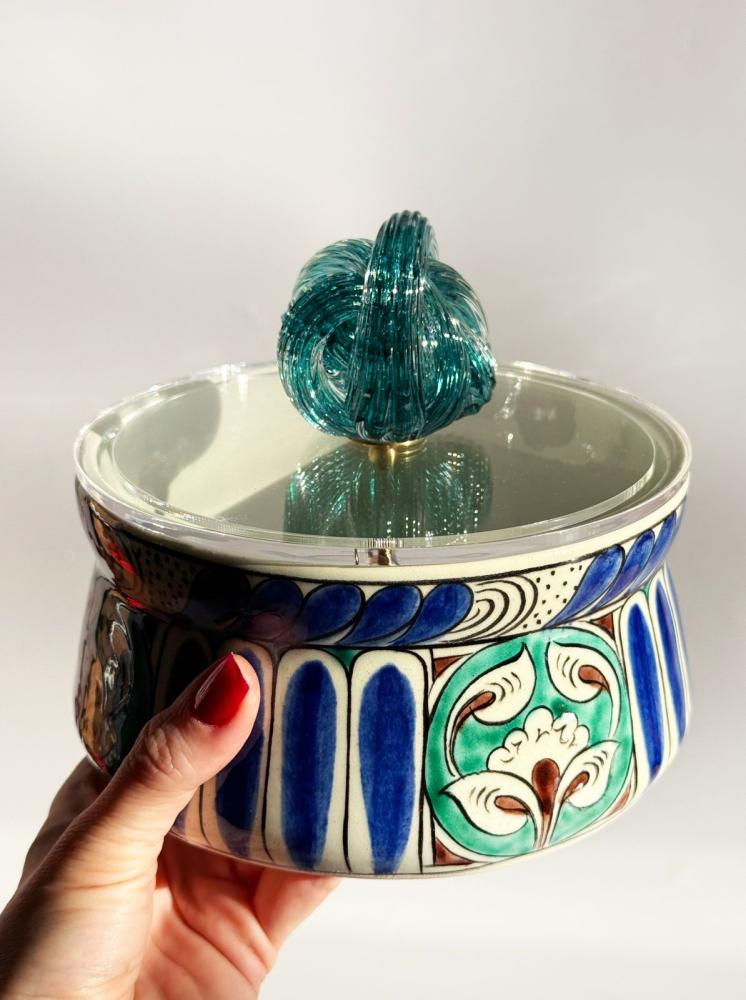 وعاء سيراميك بالتركواز - 15cm-IVY