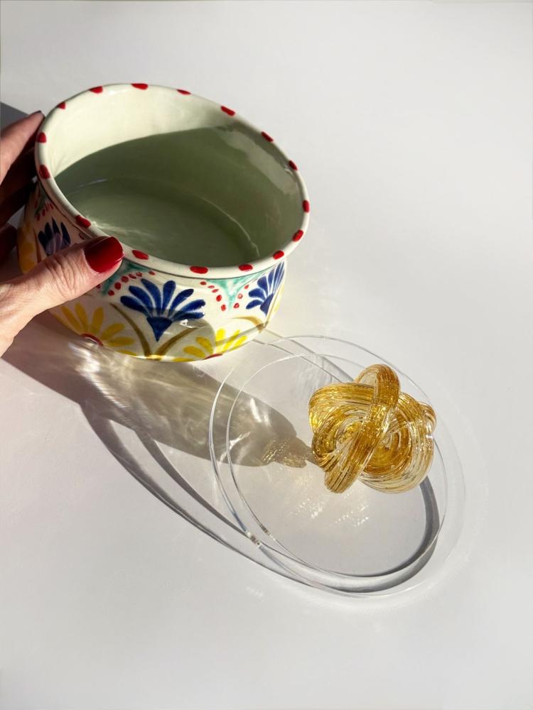 وعاء سيراميك بالأصفر- 12cm -IVY