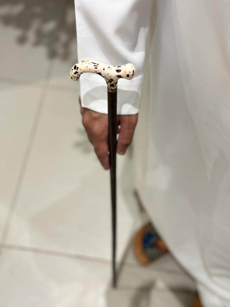 عصا مقبض ابيض ملون صغير