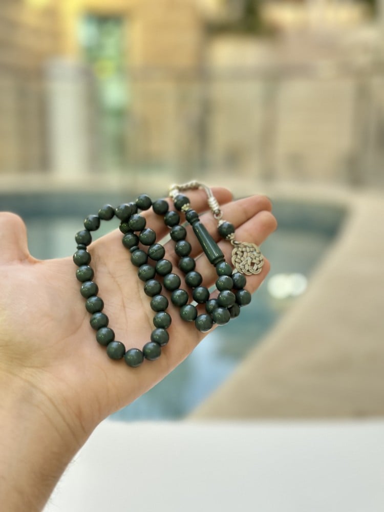 Oily colored prayer beads