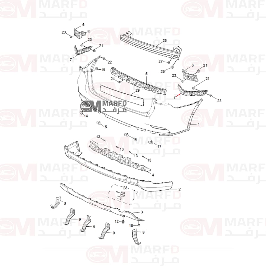 كلبس صدام خلفي MG RX5