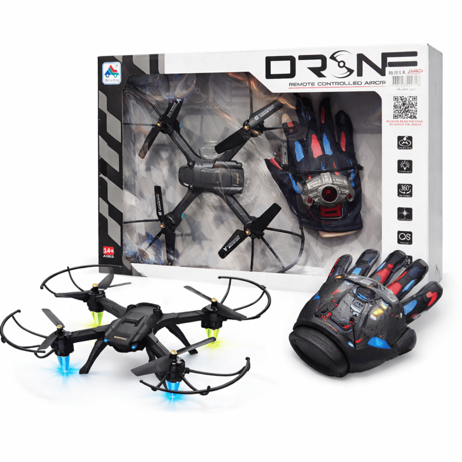 درون تحكم بالإيماءات مع قفاز ذكي (Glove Control Drone)