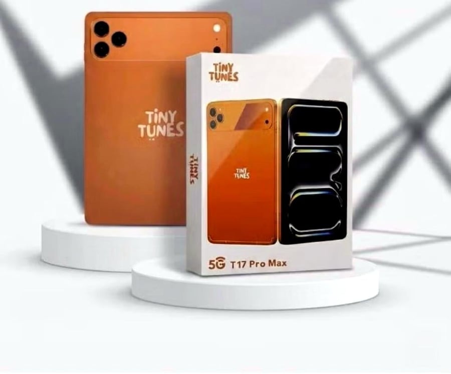 تابلت Tiny Tunes T17 Pro Max 5G مع كيبورد - برتقالي