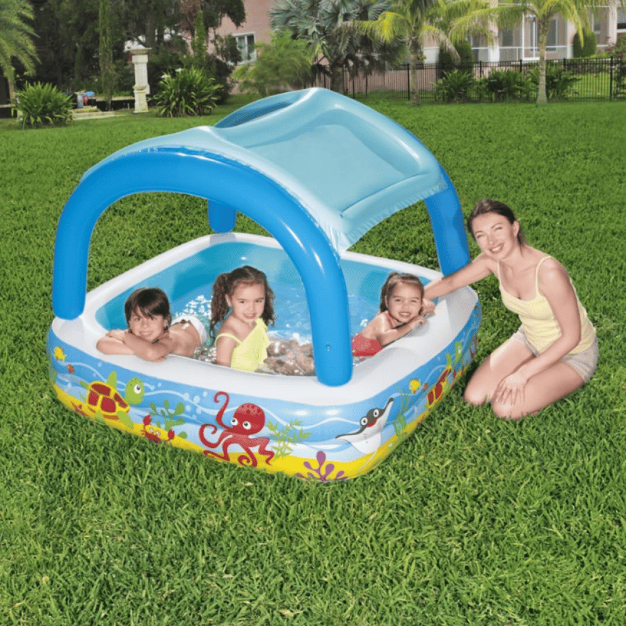 Inflatable children's pool with canopy from Bestway 140×140×114 cm