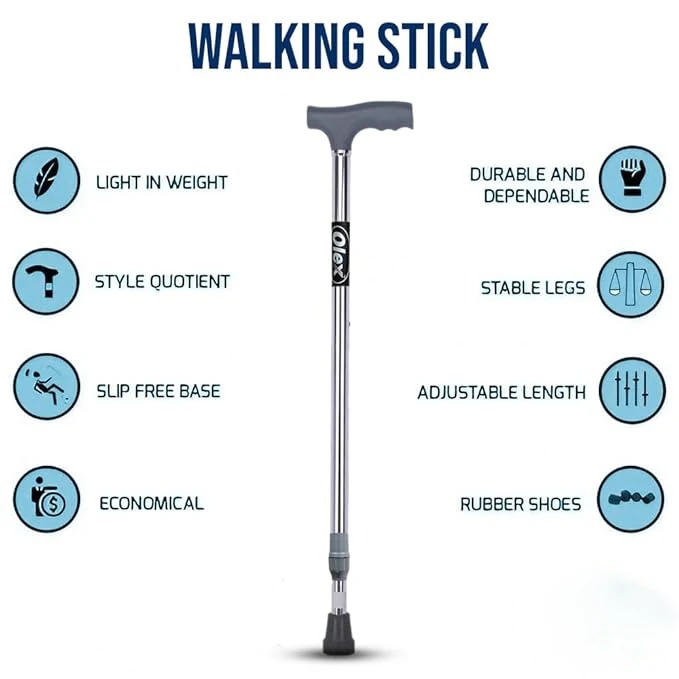عصا مشي بتصميم أنيق Aluminum Walking Stick W/Seat