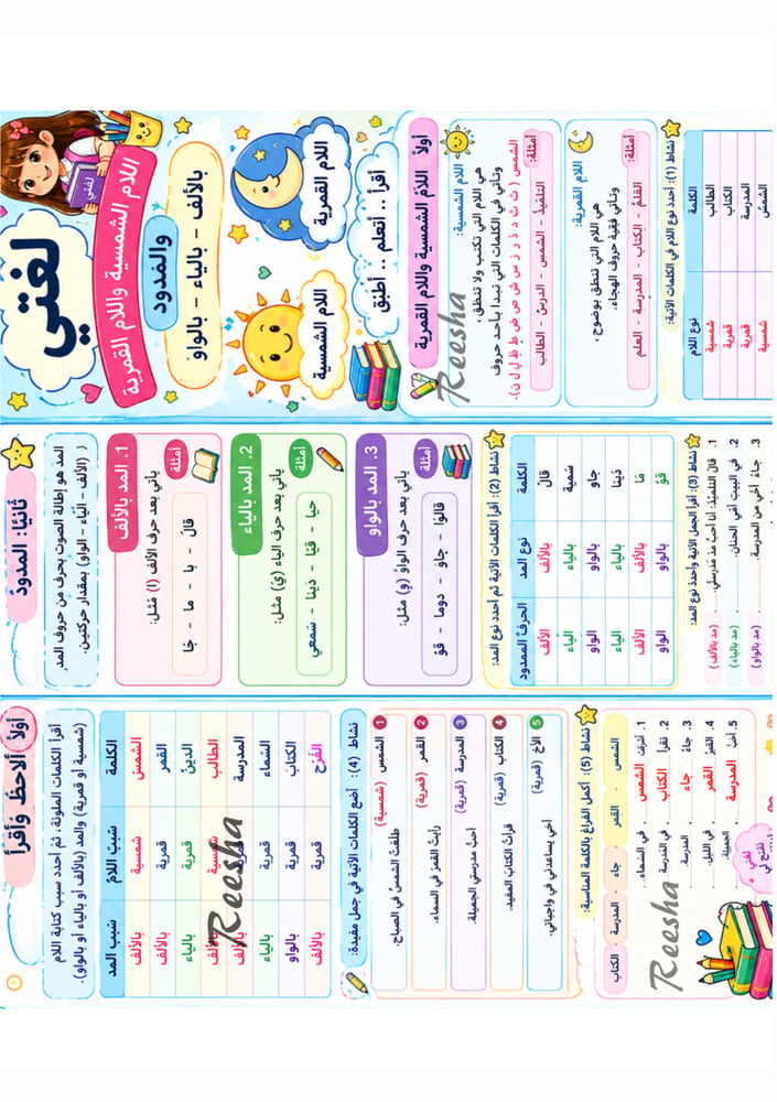 نشاط لغتي للصف الثالث الابتدائي جاهز للطباعه