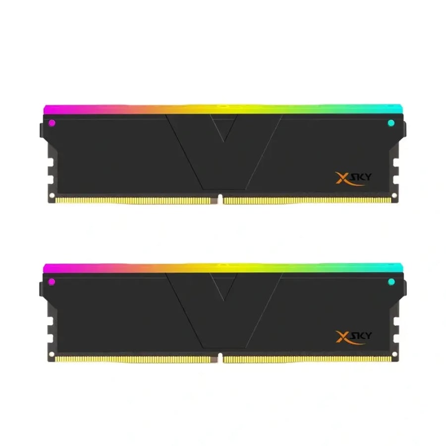 V-COLOR Manta XSky DDR5 32GB (2x16GB) 6400MHz CL32 1.4V SK Hynix IC RGB Gaming Desktop Upgrade Memory Module Black, for AMD EXPO (TMXSAL1664832KWK)