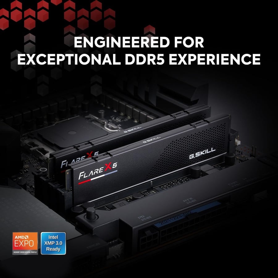 G.SKILL Flare X5 Series DDR5 RAM (AMD Expo & Intel XMP 3.0) 32GB (2x16GB) 6000MT/s CL36-36-36-96 1.35V