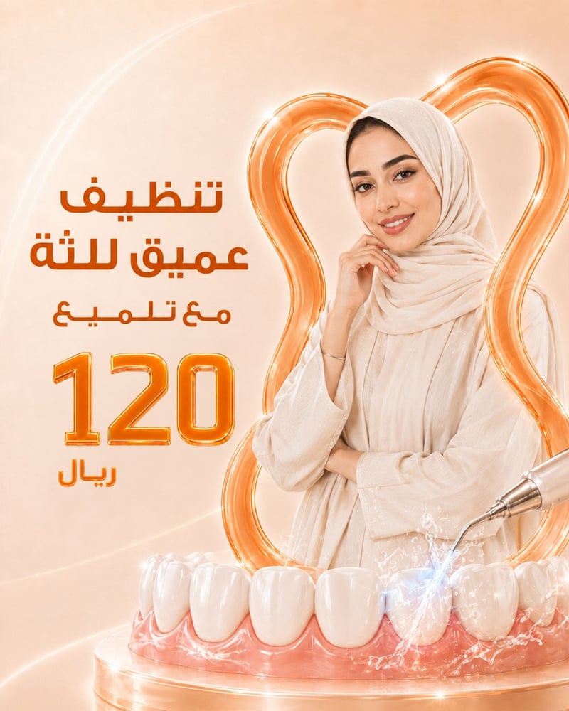 تنظيف عميق للثة مع تلميع