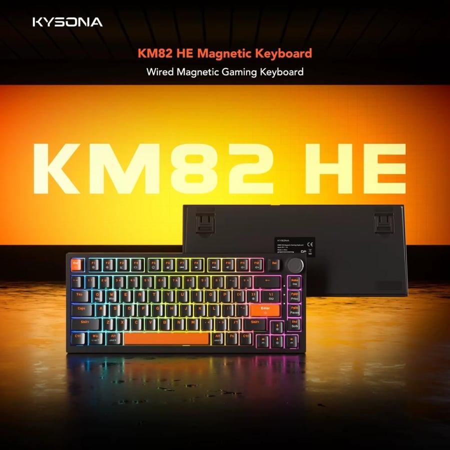 كيبورد ألعاب ميكانيكي KYSONA KM82 HE بمفاتيح مغناطيسية و8K
