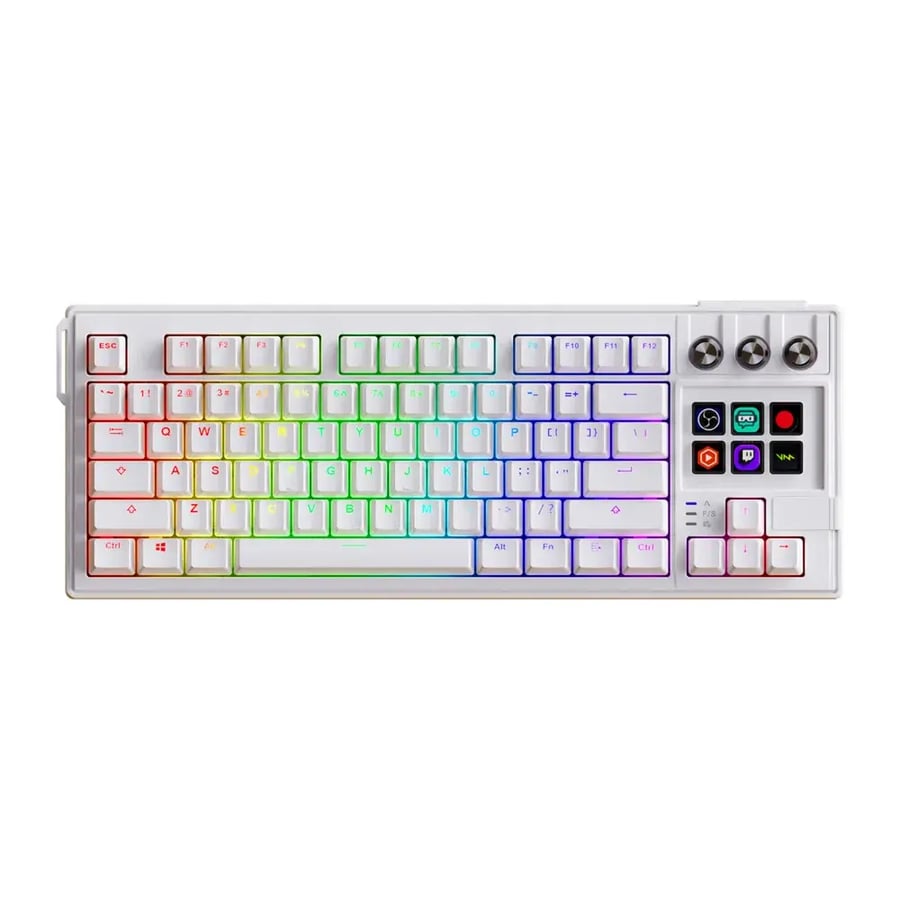 لوحة مفاتيح ميكانيكية ميرابوكس K1 PRO مع شاشة LCD وذكاء اصطناعي مرئي، لوحة مفاتيح ألعاب سلكية مع مفاتيح حمراء قابلة للفصل وإضاءة خلفية RGB