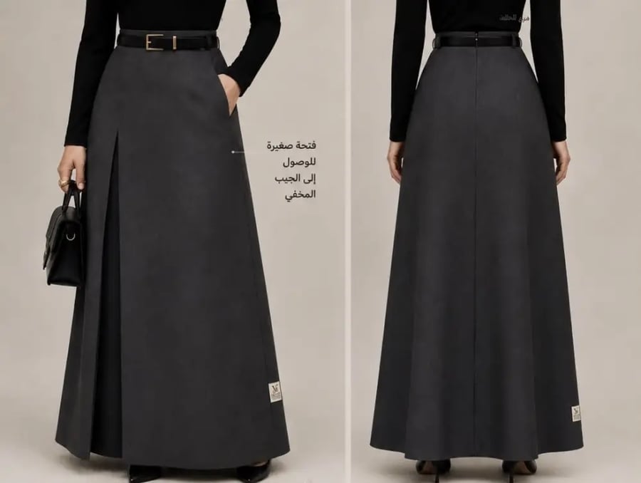 تنورة بكسرة رمادي