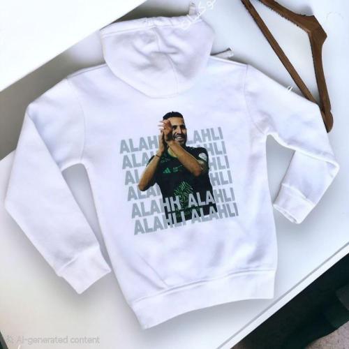 هودي الأهلي رياض محرز بتصميم مضيء بلوفر قطن مريح للجنسين