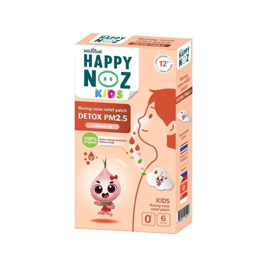 لصقات هابي نوز للأطفال لتخفيف سيلان الأنف – Happy Noz Kids Detox PM2.5 (6 قطع)