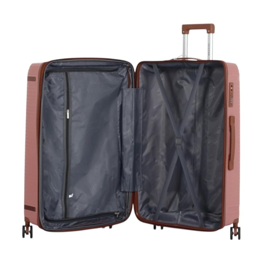 Travel bag set 3 pieces against breaking and 360-degree covers and modern design - color rose