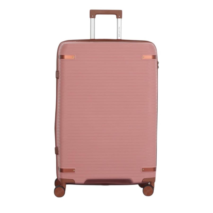 Travel bag set 3 pieces against breaking and 360-degree covers and modern design - color rose