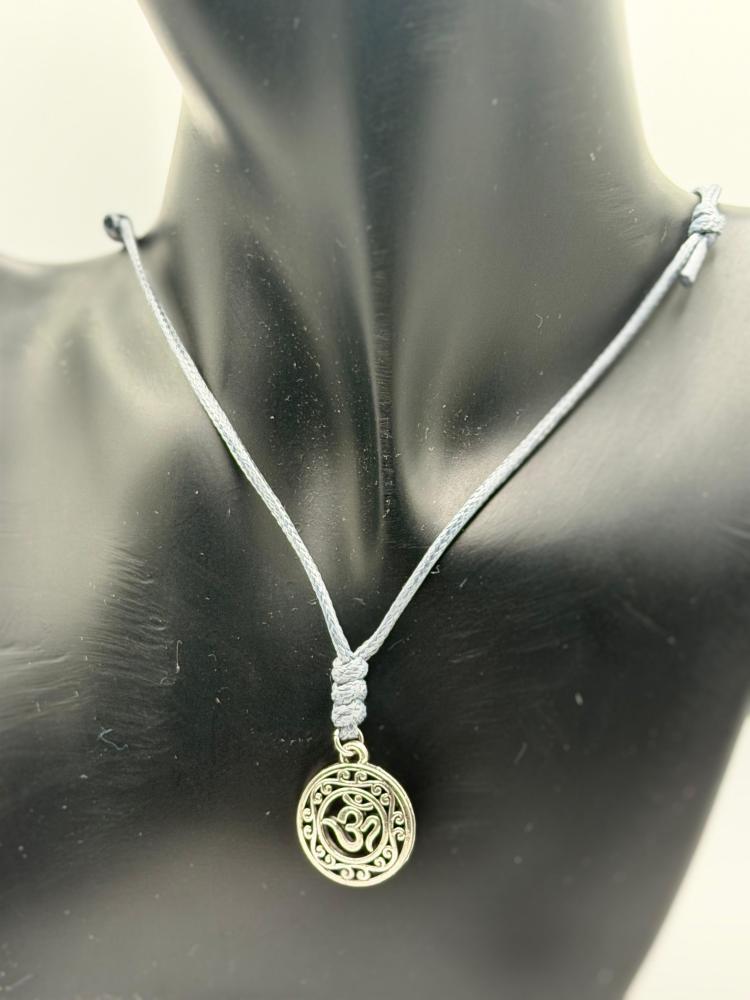 Silver Ornament with a Symbol - Gray Cord