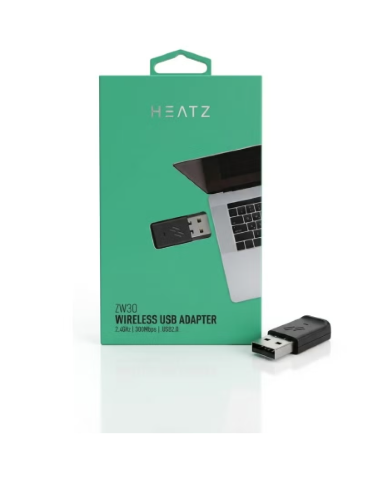 HEATZ ZW30 Wireless USB Adapter 2.4GHz 300Mbps Wi-Fi Dongle for Laptop