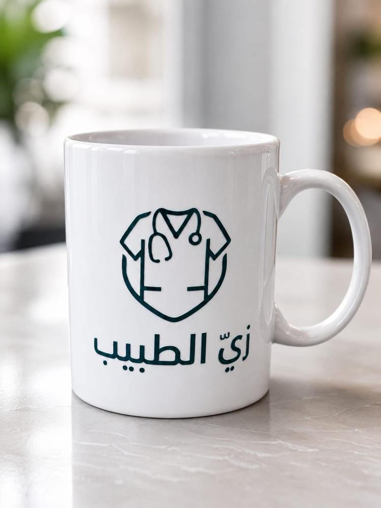 كوب زجاجي زي الطبيب