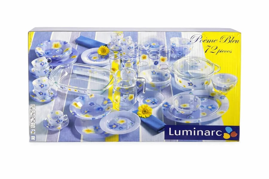 French Orcibal set from Luminarc company (72 pieces) – Poeme Bleu