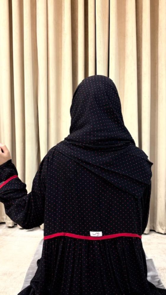 شرشف مرد لف مفتوح اسود منقط احمر
