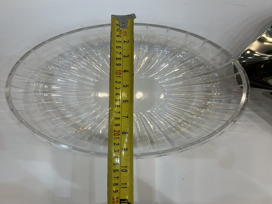 صحون إستيل 30cm مع صينيه زجاج 25cm