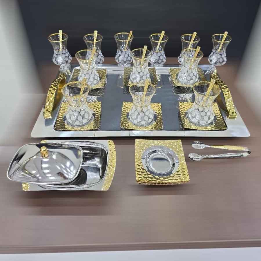 طقم تقديم شاي ملكي فاخر 12 قطعة TR393