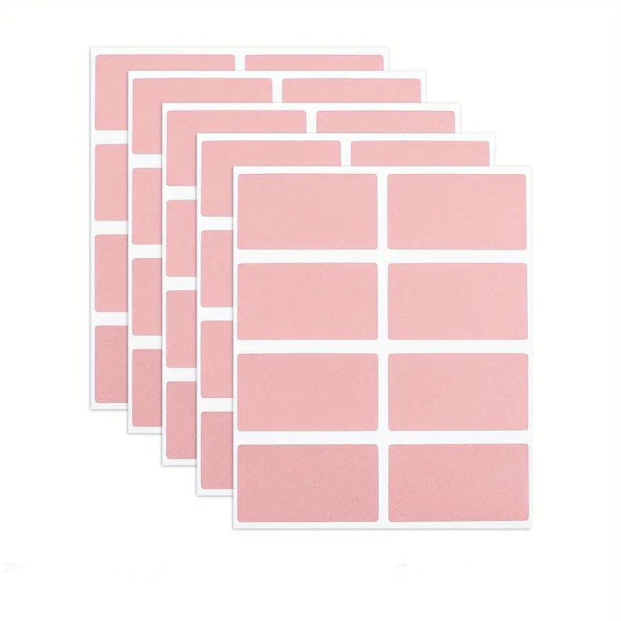 Pink rectangular scratch-off stickers