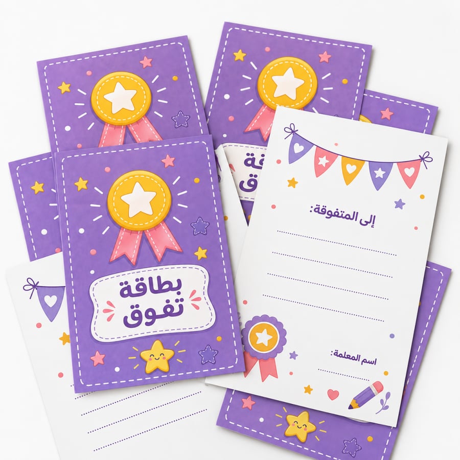 بطاقة تفوق تشجيعية للطالبات