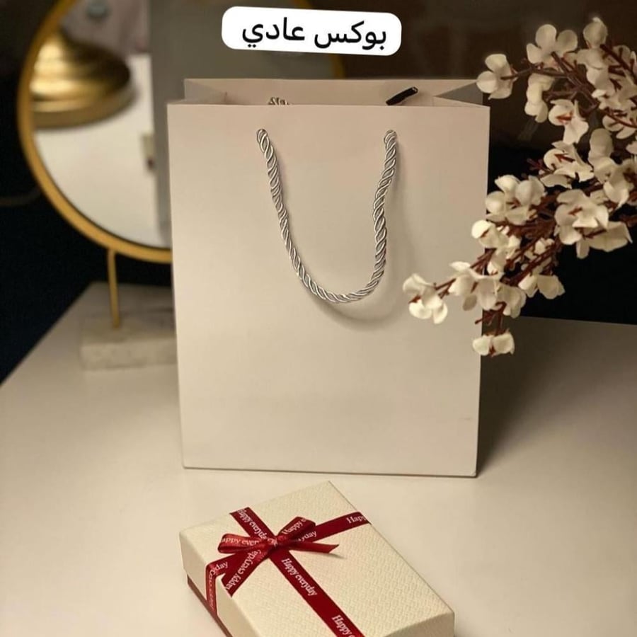 طقم وردة ميني 4 قطع ذهبي حجر ابيض
