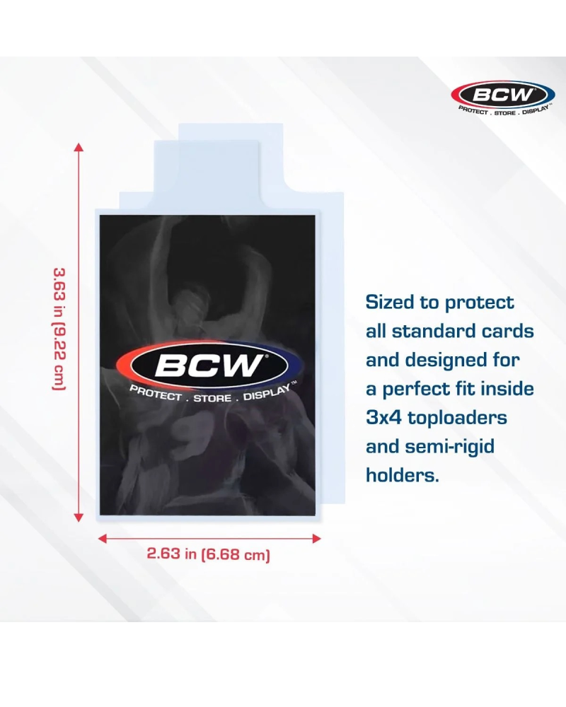 BCW Standard Sleeves with Tabs - Pack of 100 Sleeves