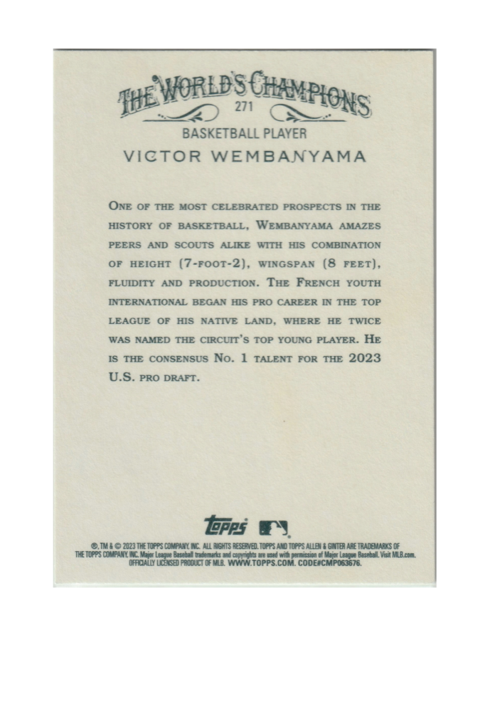 Victor Wembanyama Topps Card