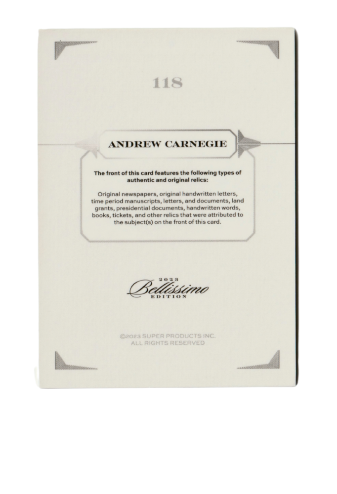 Pieces of the Past Authentic Relic - Andrew Carnegie #45/50