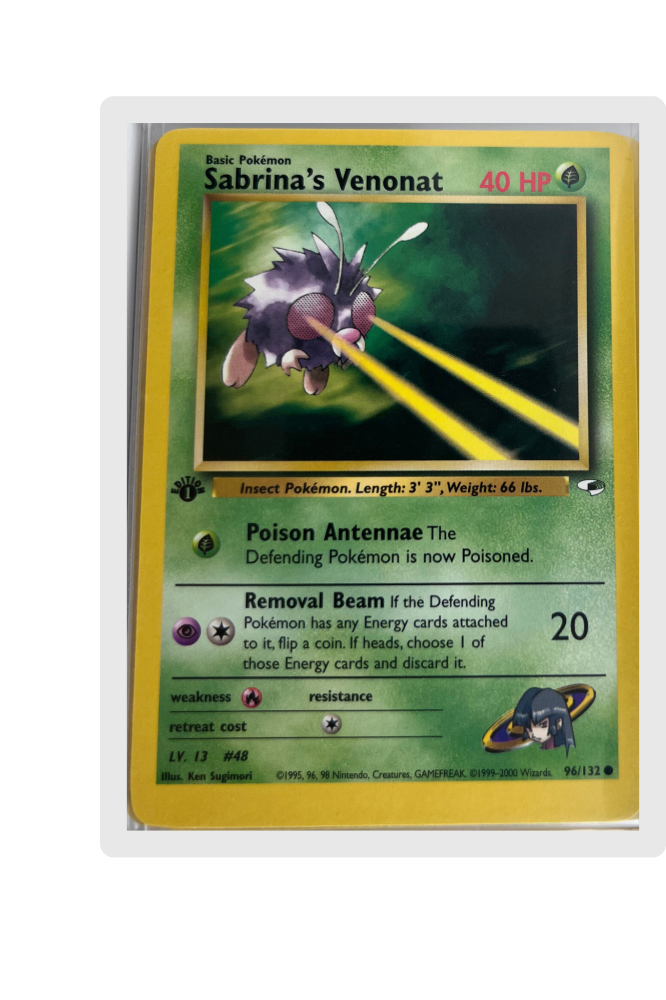 Sabrina's Venonat 1st Edition Pokemon 96/132