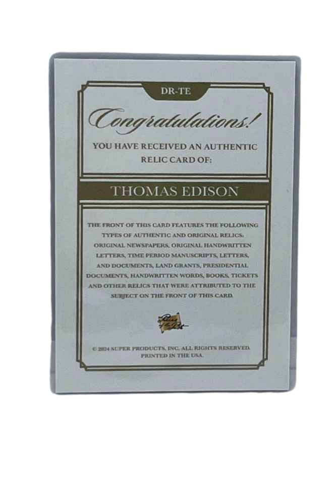 Thomas Edison Authentic Relic