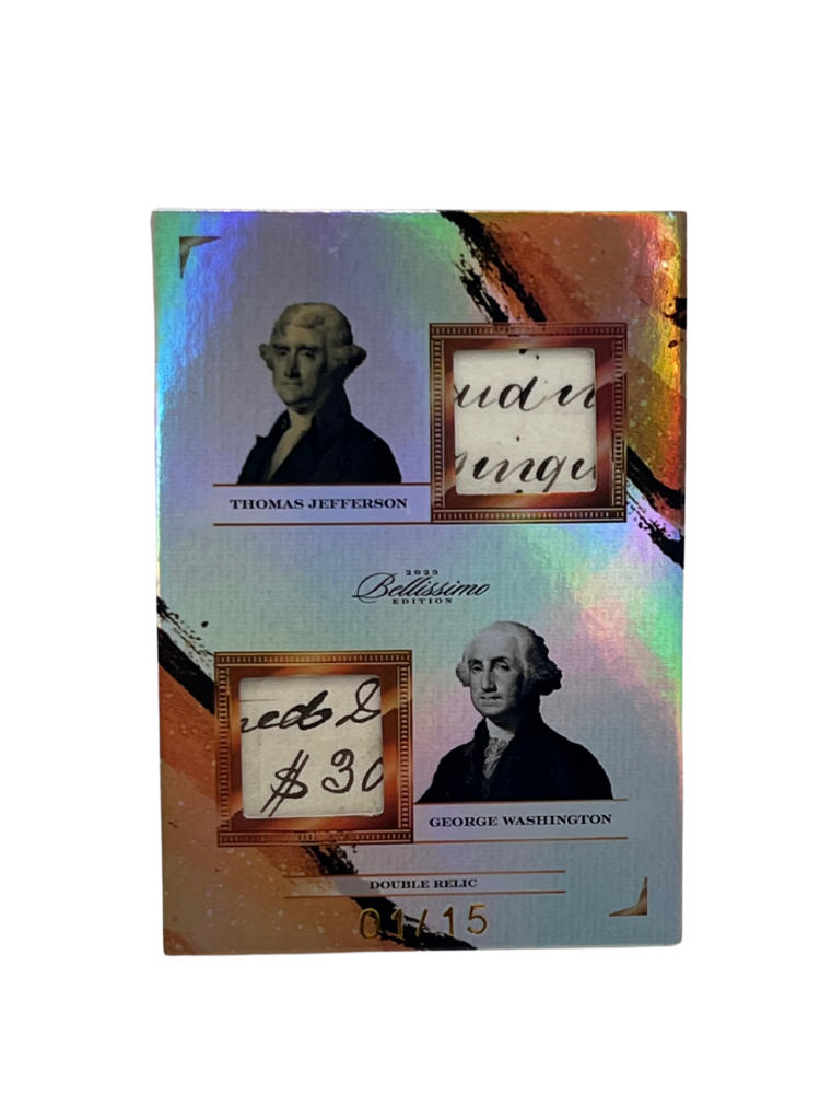 George Washington and Thomas Jefferson Handwritten Relic  01/15