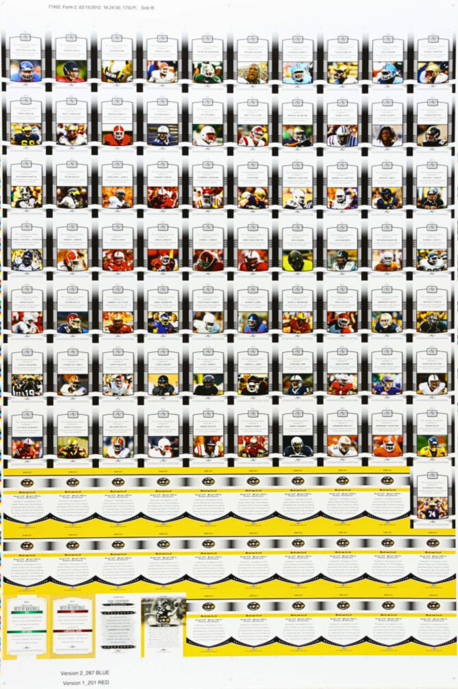 Uncut Football Card Print Display 2012
